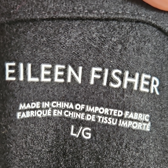 NWT Eileen Fisher Boiled Wool Jersey Women's Black Ballet Neck Shift Dress L - Picture 2 of 9